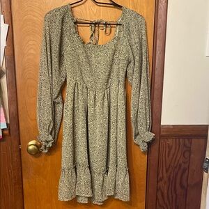 Chic Long Sleeve Floral Dress